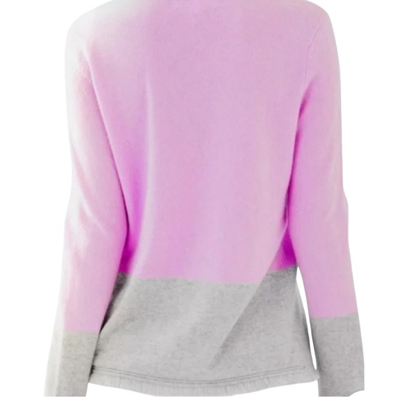 Lilly Pulitzer rica cashmere lilac Gray colorblock Crew Neck sweater medium - Picture 2 of 13